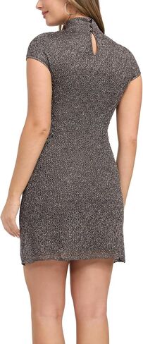GUESS Women's Short Sleeve Mock Neck Open Stitch Lacey Dress in Saudi Arabia