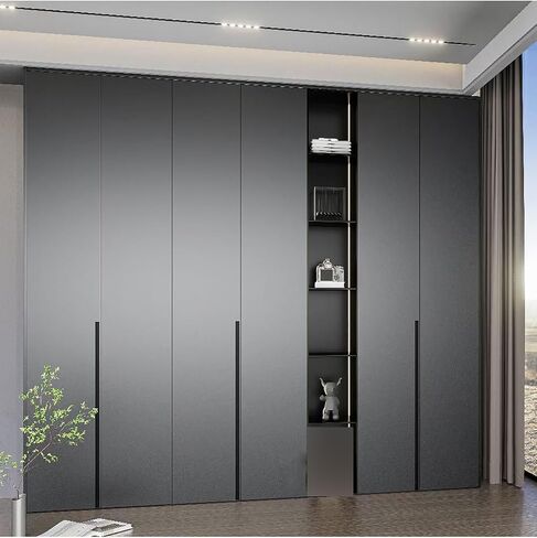 Recessed Pull Handles, Invisible Flush Mount Drawer Handles Cabinets, Channel Hardware for Wardrobes, Kitchen, Office Furniture(Gray,L 176 x W 35 x H 16.2mm) in Saudi Arabia