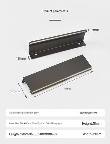 No Drill Cabinet Handles - Modern Minimalist Invisible Drawer Pulls, Adhesive Mount Stainless Steel Kitchen & Wardrobe Handles(Milk,L 50cm/19.7") in Saudi Arabia