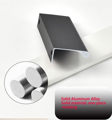 No Drill Cabinet Handles - Modern Minimalist Invisible Drawer Pulls, Adhesive Mount Stainless Steel Kitchen & Wardrobe Handles(Milk,L 50cm/19.7") in Saudi Arabia