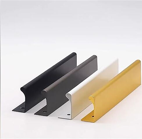 No Drill Cabinet Handles - Modern Minimalist Invisible Drawer Pulls, Adhesive Mount Stainless Steel Kitchen & Wardrobe Handles(Milk,L 50cm/19.7") in Saudi Arabia