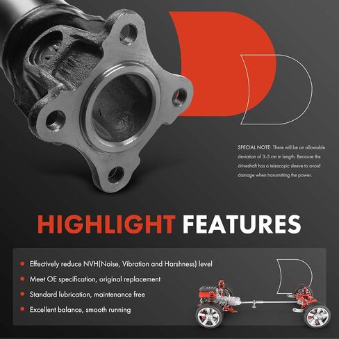 A-Premium 60.75" Rear Drive Shaft Prop Shaft Driveshaft Assembly Compatible with Nissan 1988-1994 D21, L4 2.4L, Standard Cab Pickup, RWD, Manual Transmission, 104.3" Wheelbase, Replace# 3700003G01 in Saudi Arabia