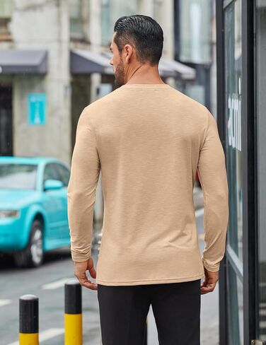 COOFANDY Mens Long Sleeve T Shirts Casual Crew Neck Tee Shirts Lightweight Soft Pullover Tops in Kuwait