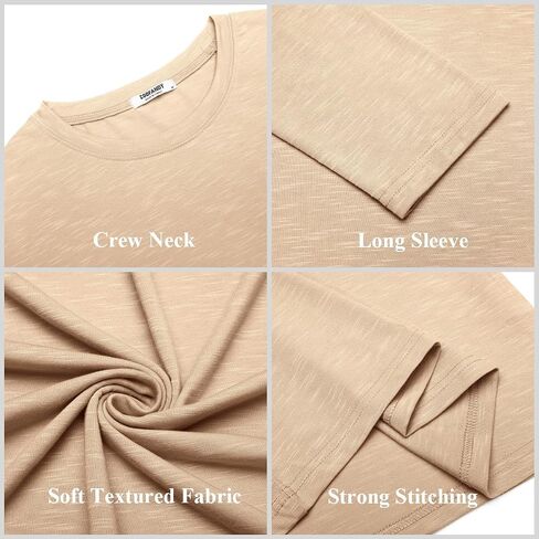 COOFANDY Mens Long Sleeve T Shirts Casual Crew Neck Tee Shirts Lightweight Soft Pullover Tops in Kuwait