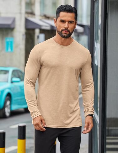 COOFANDY Mens Long Sleeve T Shirts Casual Crew Neck Tee Shirts Lightweight Soft Pullover Tops in Kuwait