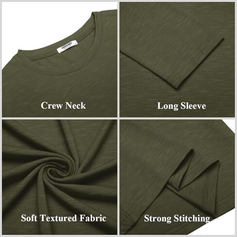 COOFANDY Mens Long Sleeve T Shirts Casual Crew Neck Tee Shirts Lightweight Soft Pullover Tops in Kuwait