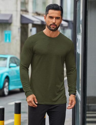 COOFANDY Mens Long Sleeve T Shirts Casual Crew Neck Tee Shirts Lightweight Soft Pullover Tops in Kuwait