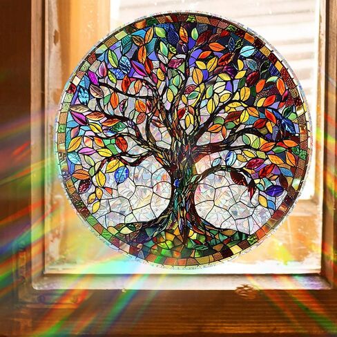 Tree Pattern Static Cling Window Film Decorative Privacy Glass Film, No Adhesive Easy to Apply, Ideal for Home Decor in Saudi Arabia