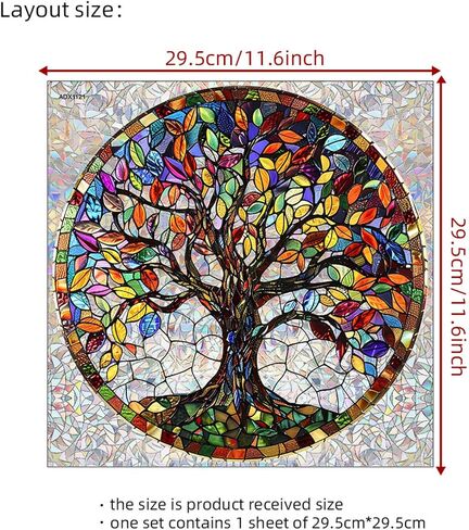 Tree Pattern Static Cling Window Film Decorative Privacy Glass Film, No Adhesive Easy to Apply, Ideal for Home Decor in Saudi Arabia