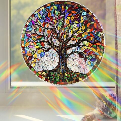 Tree Pattern Static Cling Window Film Decorative Privacy Glass Film, No Adhesive Easy to Apply, Ideal for Home Decor in Saudi Arabia