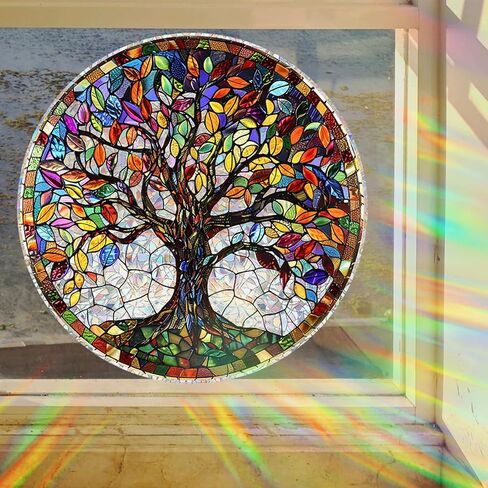 Tree Pattern Static Cling Window Film Decorative Privacy Glass Film, No Adhesive Easy to Apply, Ideal for Home Decor in Saudi Arabia