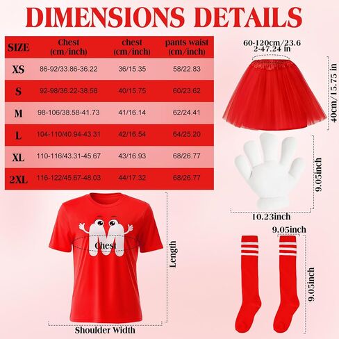 Geyoga 6 Pcs Letter M Halloween Costumes Set Include T-Shirt Tutu Skirts Jumbo Cartoon Gloves Socks for Women in Saudi Arabia