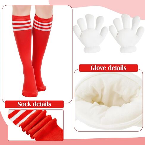 Geyoga 6 Pcs Letter M Halloween Costumes Set Include T-Shirt Tutu Skirts Jumbo Cartoon Gloves Socks for Women in Saudi Arabia