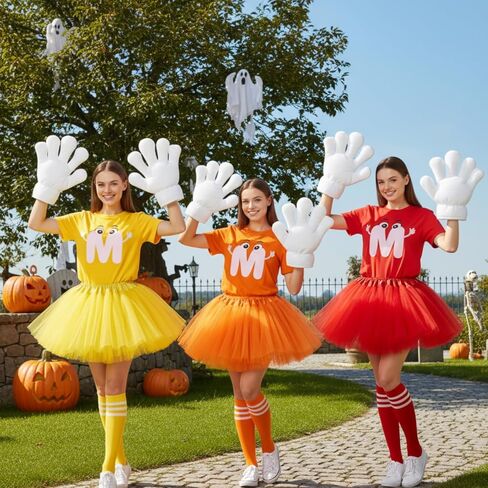 Geyoga 6 Pcs Letter M Halloween Costumes Set Include T-Shirt Tutu Skirts Jumbo Cartoon Gloves Socks for Women in Saudi Arabia