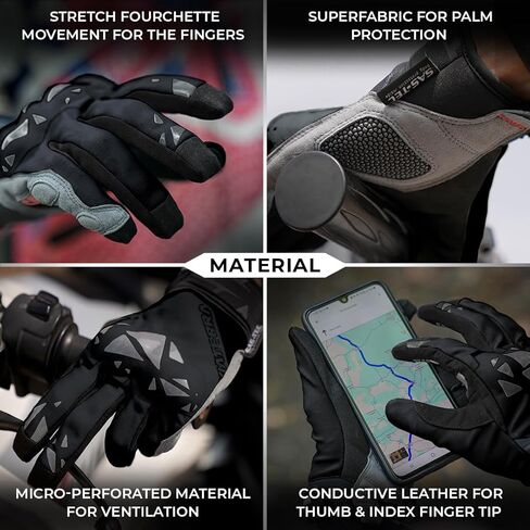 ViaTerra Roost Offroad Motorcycle Gloves - Trail Riding Gloves|SasTec CE Level 2 Knuckle Protectors|Superior Control & Unmatched Grip|Touch Screen Friendly in Kuwait