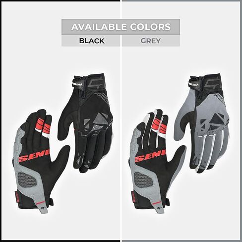 ViaTerra Roost Offroad Motorcycle Gloves - Trail Riding Gloves|SasTec CE Level 2 Knuckle Protectors|Superior Control & Unmatched Grip|Touch Screen Friendly in Kuwait