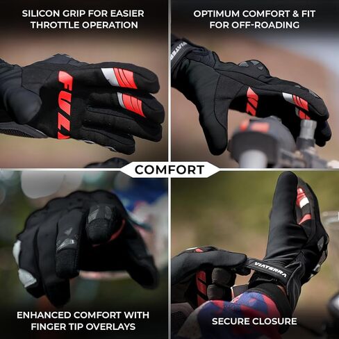 ViaTerra Roost Offroad Motorcycle Gloves - Trail Riding Gloves|SasTec CE Level 2 Knuckle Protectors|Superior Control & Unmatched Grip|Touch Screen Friendly in Kuwait