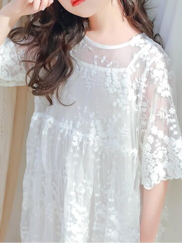 New 2-11Years Girls White Lace Dress Flutter Sleeve Cotton Lined Flower Girl Party Special Occasion in Saudi Arabia
