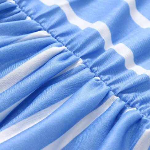 Kids Girls Short Sleeve Stripe Dress Summer Casual Loose Dresses Cute Holiday Long Maxi Dress with Pockets in Saudi Arabia