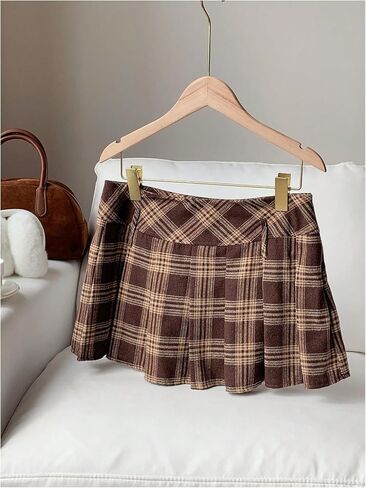MakeMeChic Women's Plaid Mini Skirts Pleated A Line Summer Y2K Going Out Short Skirt in Saudi Arabia