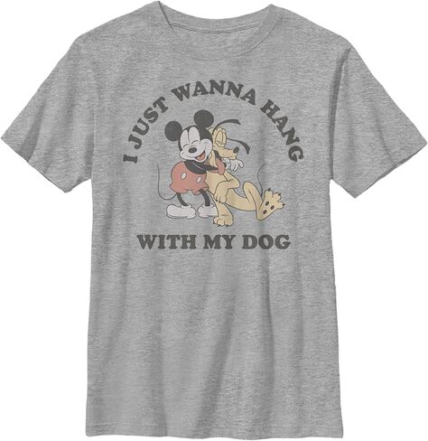 Disney Characters Mickey Dog Fill Lover Boy's Heather Crew Tee in Saudi Arabia