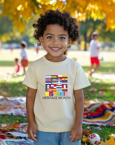 Hispanic Heritage Month Shirt Kids Toddler Boys Girls, Latino Countries Flag T-Shirt National Hispanic Gifts Tee Tops 2T-8Y in Saudi Arabia