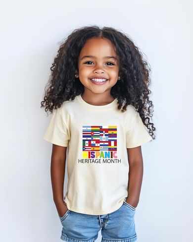 Hispanic Heritage Month Shirt Kids Toddler Boys Girls, Latino Countries Flag T-Shirt National Hispanic Gifts Tee Tops 2T-8Y in Saudi Arabia