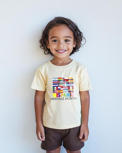Hispanic Heritage Month Shirt Kids Toddler Boys Girls, Latino Countries Flag T-Shirt National Hispanic Gifts Tee Tops 2T-8Y in Saudi Arabia