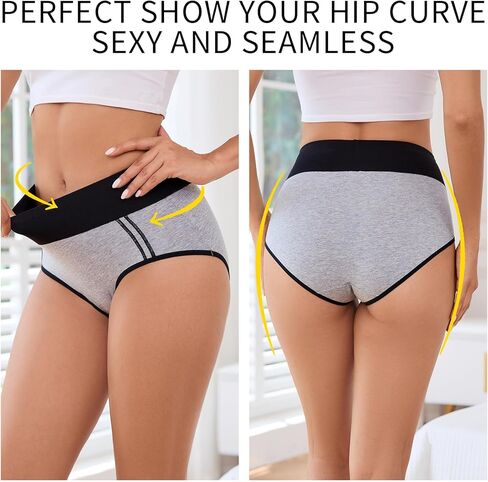ملابس داخلية نسائية عالية الخصر للتحكم في البطن، ملابس داخلية من القطن الناعم، سراويل داخلية بتغطية كاملة in Kuwait