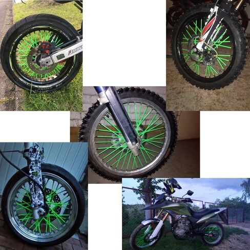 72 Pcs Motorcycle Spoke Skins Covers for 8"-21" wheel rims for Kawasaki KX KL-XF KLR KL Honda CRF XL XLR XR K.T.M Y.amaha XT250-600 WRF XC R-Z400S SM RM2 F750GS(Black) in Kuwait