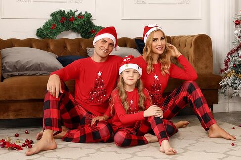 iClosam Matching Family Pajamas Set Striped Christmas Pajamas Sleepwear Dad Mom PJs in Saudi Arabia