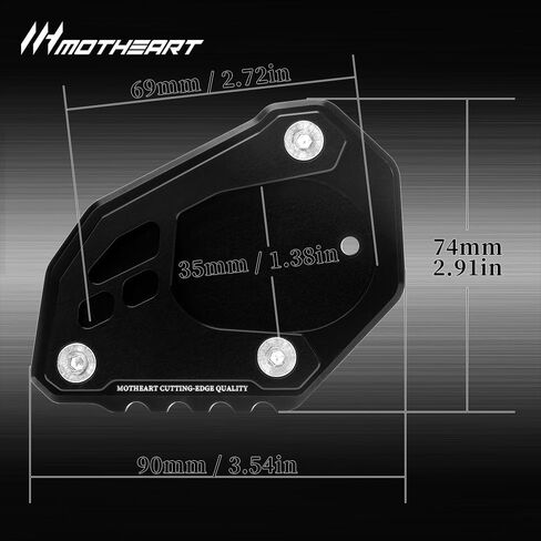 Motorcycle Side Stand Base Plate For Norden 901 2021-2024 Aluminum Kickstand Support Pad Outdoor Use Sturdy Design Anti-Slip norden 901 Accessories (Black) in Kuwait