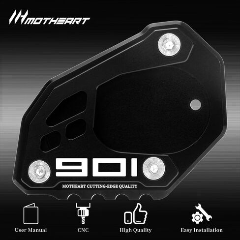 Motorcycle Side Stand Base Plate For Norden 901 2021-2024 Aluminum Kickstand Support Pad Outdoor Use Sturdy Design Anti-Slip norden 901 Accessories (Black) in Kuwait