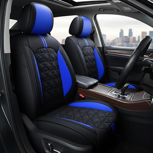OASIS AUTO Car Seat Covers Premium Waterproof Faux Leather Cushion Universal Accessories Fit SUV Truck Sedan Automotive Vehicle Auto Interior Protector Full Set (Black) in Saudi Arabia