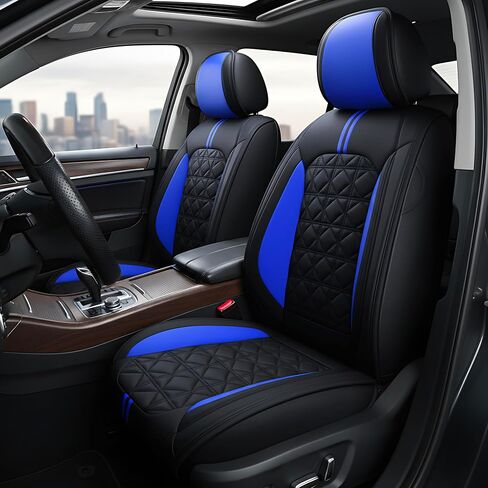 OASIS AUTO Car Seat Covers Premium Waterproof Faux Leather Cushion Universal Accessories Fit SUV Truck Sedan Automotive Vehicle Auto Interior Protector Full Set (Black) in Saudi Arabia