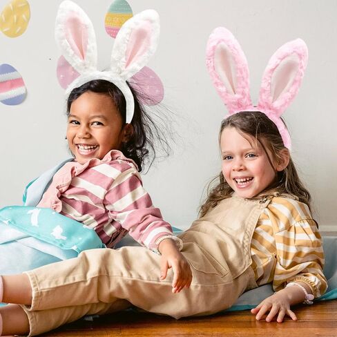 2pack Bunny Ears for Kids Adult Baby, Easter Gifts Decorations Pink White Plush Rabbit Headband,Birthday Cosplay Party School Supplies in Saudi Arabia