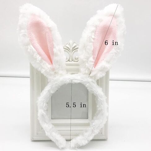 2pack Bunny Ears for Kids Adult Baby, Easter Gifts Decorations Pink White Plush Rabbit Headband,Birthday Cosplay Party School Supplies in Saudi Arabia