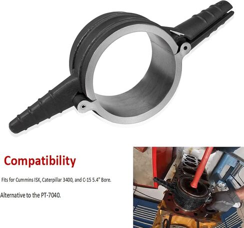 أداة تثبيت مزيل ضاغط حلقة المكبس YMT 7040 مناسبة لـ Cummins ISX وCaterpillar 3400 وC-15 5.4 بوصة بديلة PT-7040 (أسود) in Saudi Arabia