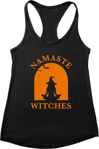 Namaste Witches Women's Halloween Tank Top - Sleeveless Active Wear, Funny Gym Top, Yoga Tank, Comfortable Workout Muscle Tee in Kuwait