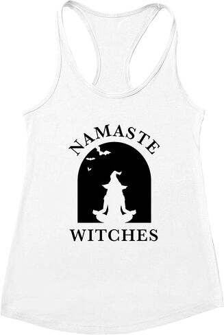 Namaste Witches Women's Halloween Tank Top - Sleeveless Active Wear, Funny Gym Top, Yoga Tank, Comfortable Workout Muscle Tee in Kuwait