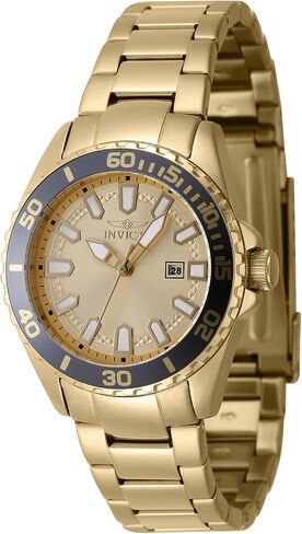 Invicta Pro Diver Lady 34mm Stainless Steel Gold Gold dial PC22A Quartz in Saudi Arabia