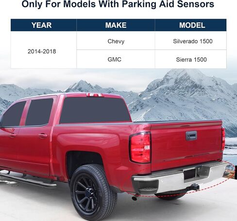Rear Step Bumper Assembly With Parking Aid Sensors Hole Replacement For Chevy Chevrolet Silverado GMC Sierra 1500 2014-2018 Truck Polished Chrome Carbon Steel Back Step Bumper GM1103175, GM1102557 in Saudi Arabia