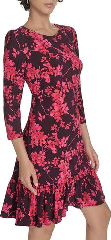 Tommy Hilfiger Women's 3/4 Sleeve Autumn Blossom Printed Shift Dress in Saudi Arabia