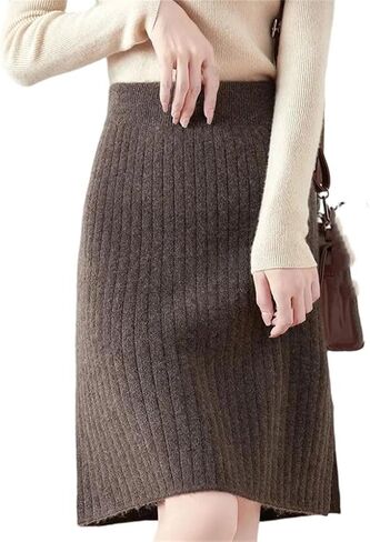 Office Lady Women's Wool Skirts Pleated Skirt Korean Style in Saudi Arabia