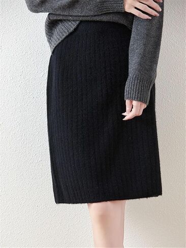 Office Lady Women's Wool Skirts Pleated Skirt Korean Style in Saudi Arabia