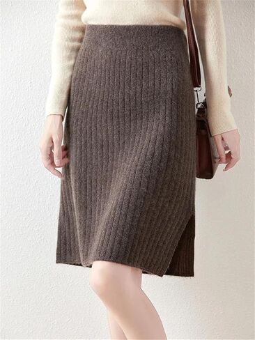 Office Lady Women's Wool Skirts Pleated Skirt Korean Style in Saudi Arabia
