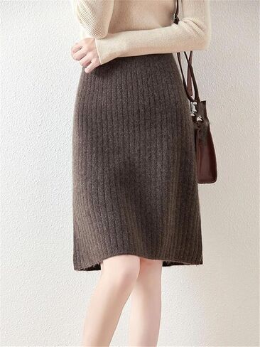 Office Lady Women's Wool Skirts Pleated Skirt Korean Style in Saudi Arabia
