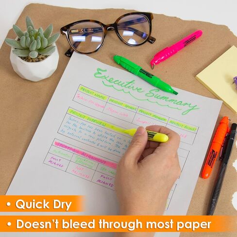 BAZIC Mini Highlighter Pen Pastel Color, Chisel Tip Broad Fine Line Highlighters Unscented (5/Pack), 1-Pack in Saudi Arabia