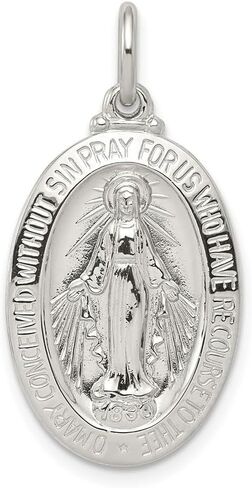 925 Sterling Silver Miraculous Medal Pendant (L- 29 mm, W- 15 mm) in Saudi Arabia