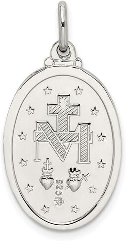 925 Sterling Silver Miraculous Medal Pendant (L- 29 mm, W- 15 mm) in Saudi Arabia